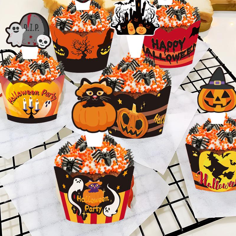 Halloween Cake Wraps & Toppers: Party Supplies & Decorations Set