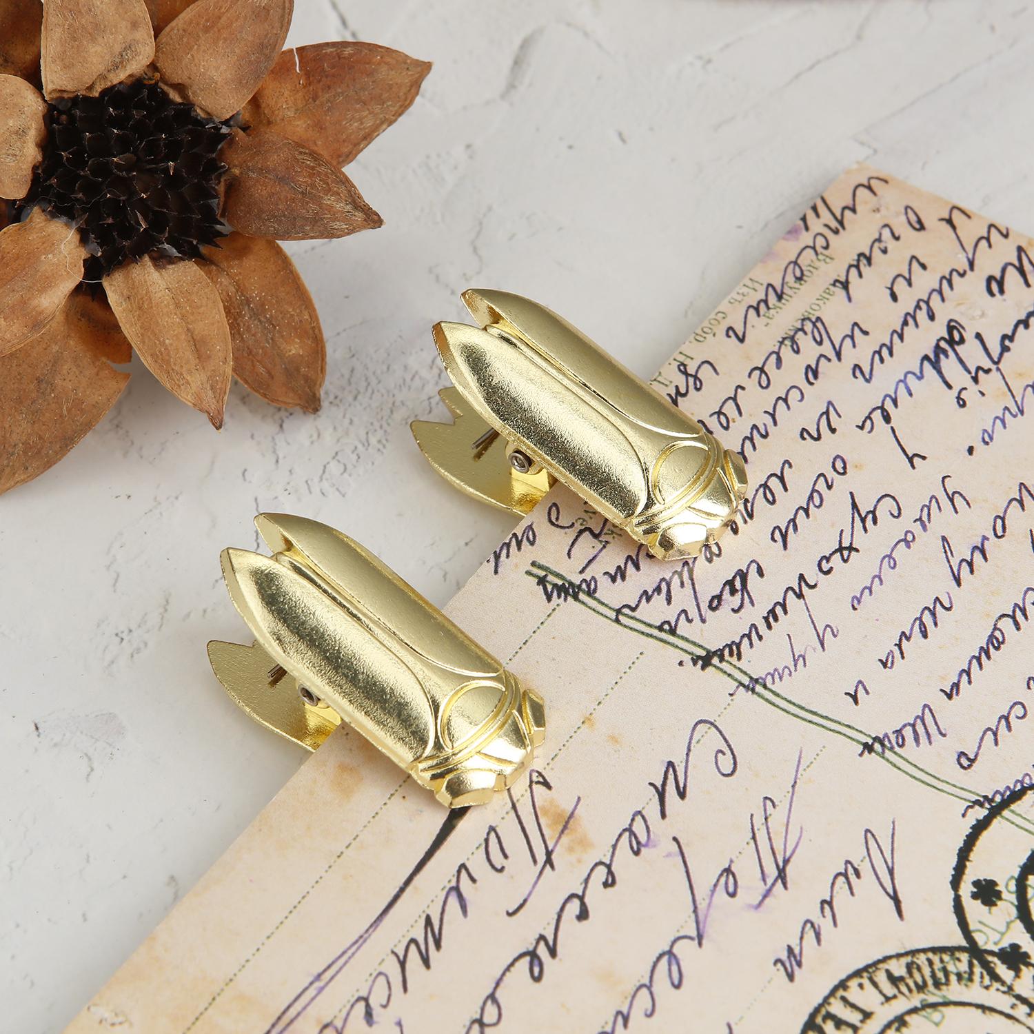 

2PCS Metal Beetle Binder Clips Bill Binder Clip Foldback Notes Letter File Paper Clip Binding Securing Clip Stationery 2PCS золотой