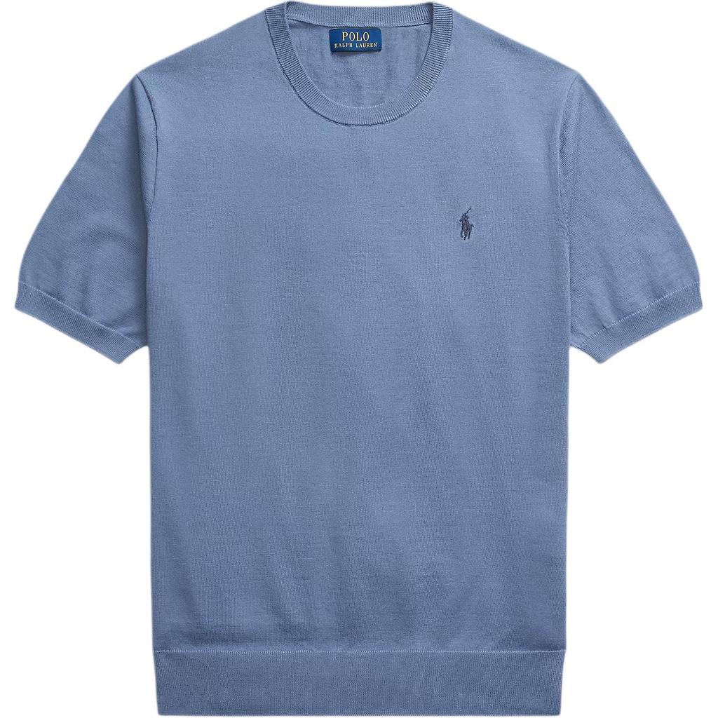 Polo Ralph Lauren Solid Color Cotton Crew Neck Short Sleeve T-Shirt Men tops Blue 710980681-003