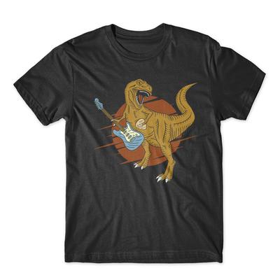 T-rex_music_5 T-Shirt 100% Baumwolle Premium T-Shirt Neu