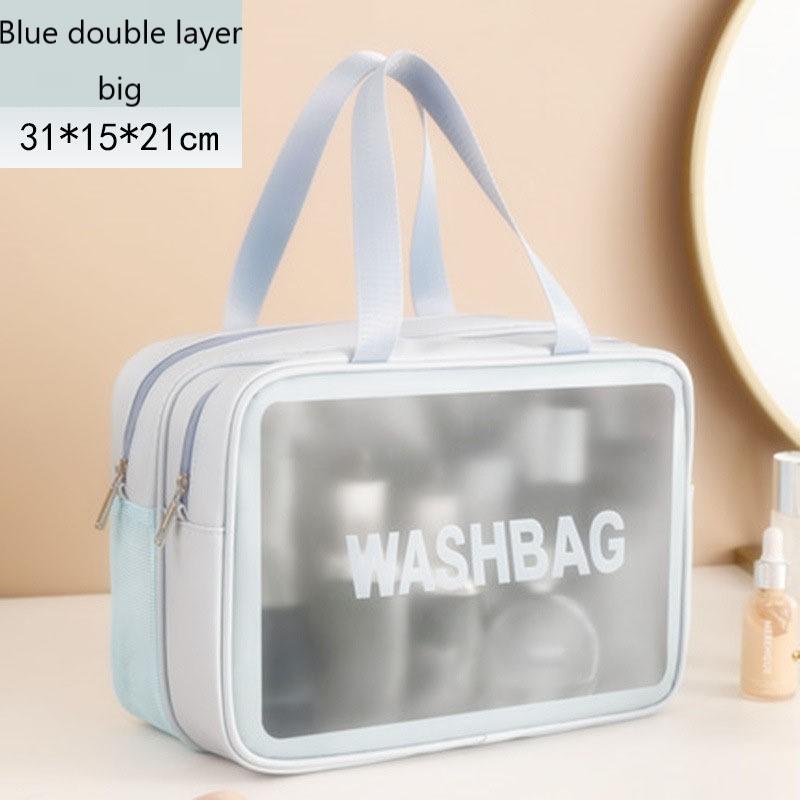 PU Women Travel Storage Bag Cosmetic Bag Makeup Bag Travel Organizer Bags Waterproof Washbag Transparent Cosmetic Cases
