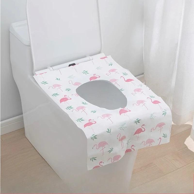 Jednorázový potisk Kryt na toaletní sedátko Přenosný Cestovní Hotel Koupelna Toaletní podložky Vodotěsný Kryt na toaletu