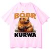 Lustiges Kurwa Bober Unisex T-Shirt Harajuku Y2k T-Shirts Mode Unisex Damen Retro T-Shirt Hohe Qualität Übergroße Komfortkleidung Unisex