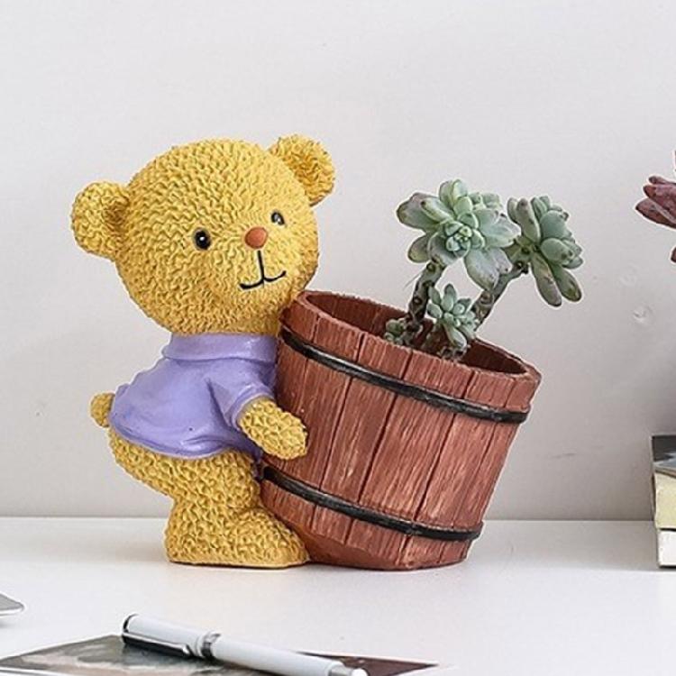 Bear Flowerpot Silicone Molds Plaster Concrete Storage Jar Making Molds Decors