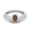 Bezel Set 0.67 Ctw Oval Smoky Quartz 925 Sterling Silver Solitaire Women Wedding Ring