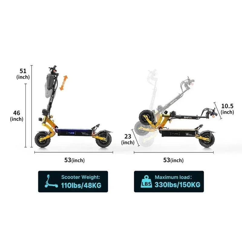 YUME X11+ EU Certifikovaná elektrická koloběžka, 6000W, Dva motory, 60V 27Ah Baterie, 11palcové pneumatiky, max. rychlost 95 km/h Tlumič řízení