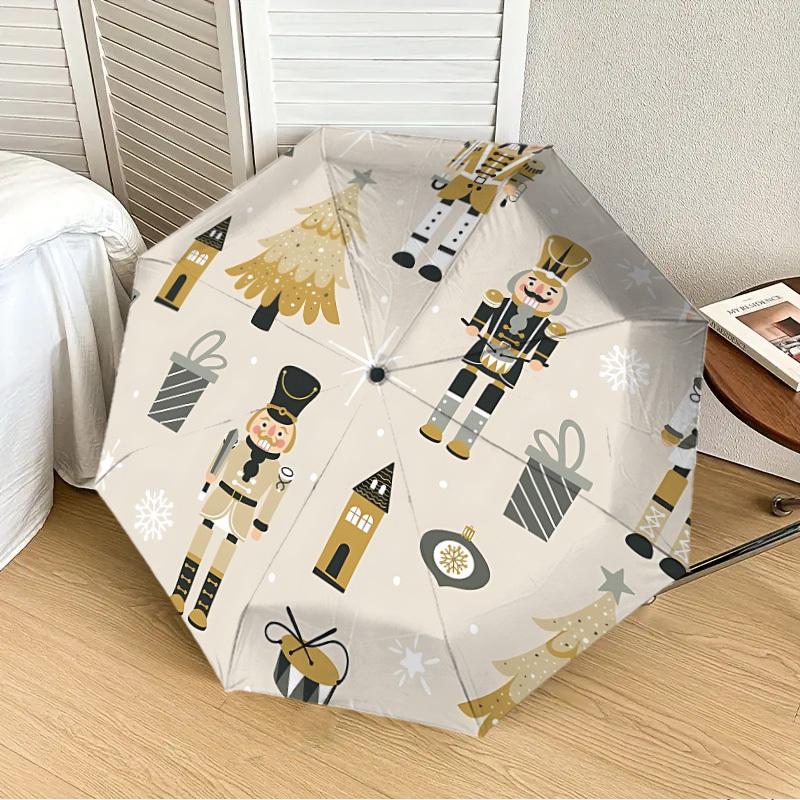 

1pc Nutcracker Christmas Decorations Automatic Folding Umbrella, 8-Rib Durable Frame, Durable Foldable Design - Elegant Gift for Commute yy251210050