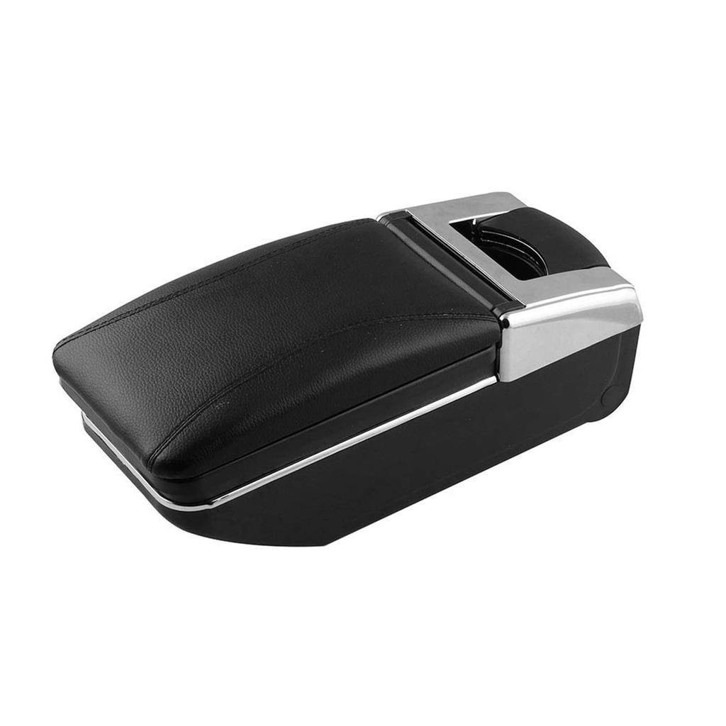 Sporacingrts Universal Armrest, Car Storage Box, Console Box, Car Elbow Rest, Armrest, Multi-functional, Trinket Box, Drink Holder, Black