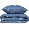 Parure de lit - 1 housse de couette 220 x 240 cm + 2 taies d'oreiller 60 x 60 cm - 65% coton, 35% polyester - Bleu