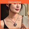 Stylish Heart Wings Galactic Necklace With Irregular Shape And Lustrous Zirconia Pendant For Modern Women