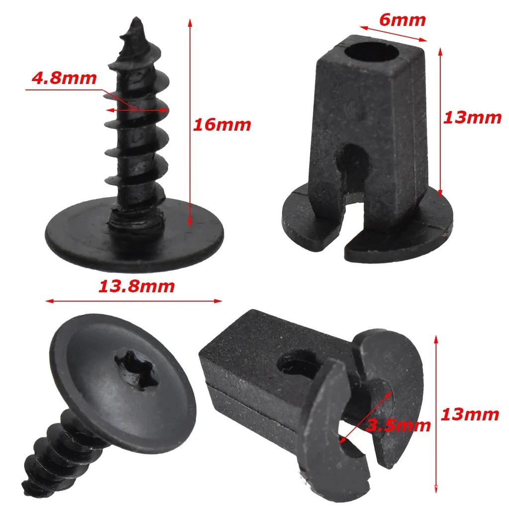 10/20/50/100 PIEZAS Tornillos a Presión para Revestimiento de Guardabarros de Coche Para Cubierta de Motor Protector de Carter Guardabarros Clips Sujetadores de Rueda Tornillo