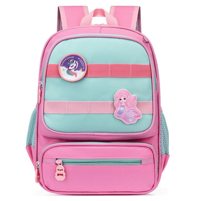 Вместительный мультяшный рюкзак для детей младшего школьного возраста, прочная ткань Оксфорд Pink