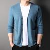 Men's Business Casual Solid V-Neck Knitted Cardigan