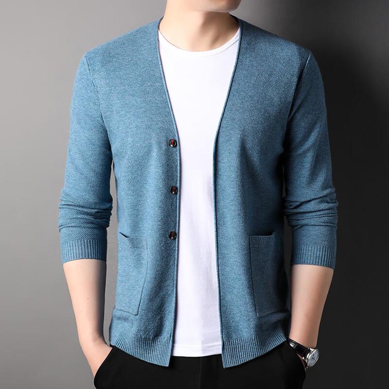 Men's Business Casual Solid V-Neck Knitted Cardigan