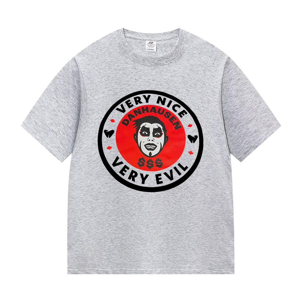 Danhausen Very Nice Very Evil Graphic T Shirts Men's Vintage O-Neck Clothing T-shirt Gothic Oversized Cotton Tshirt