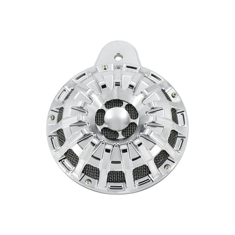 Motorcycle 15 Stripe Horn Cover Assembly Spearker Cover CNC Aluminum For Harley Big Twin 91-Up Touring 99-Up Dyna Fat Bob FXDF