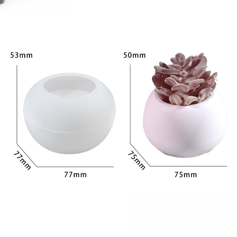 3 Sizes DIY Succulent Vase Round Candle Cup Craft Making Supplies Stucco Concrete Resin Storage Box Mould Home Decoration Tools