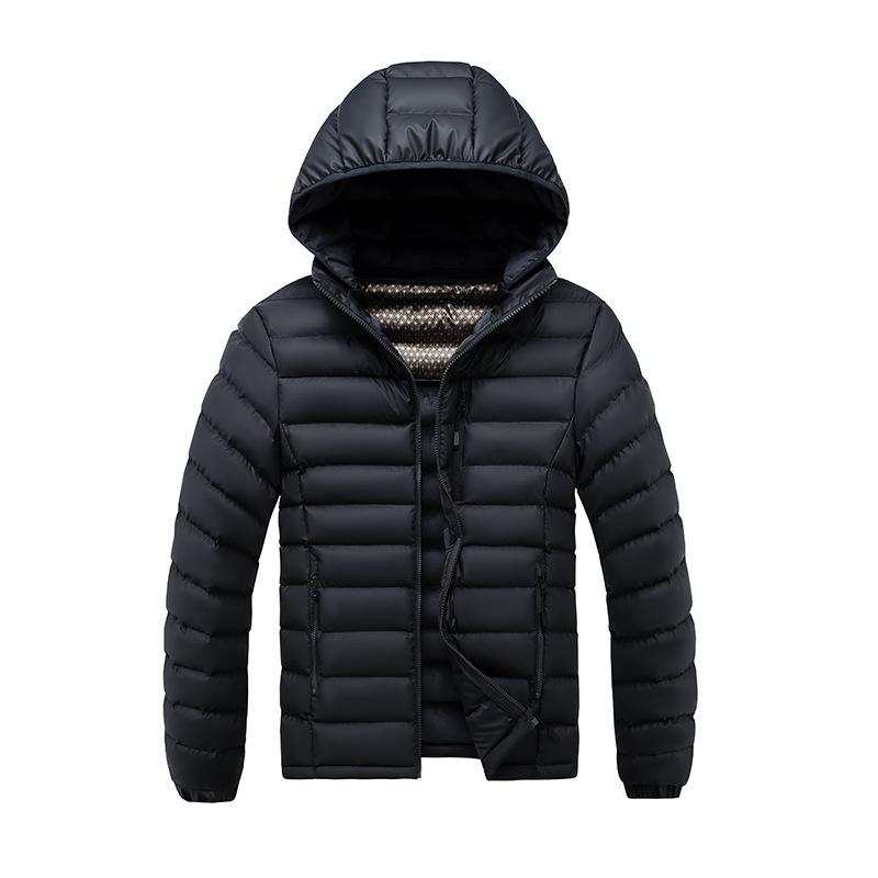 Light Clothing Cotton Jacket Men's Winter Hit The Colour Removable Cap Comfortable and Versatile Jacket Thickened Top Coat Jacket
