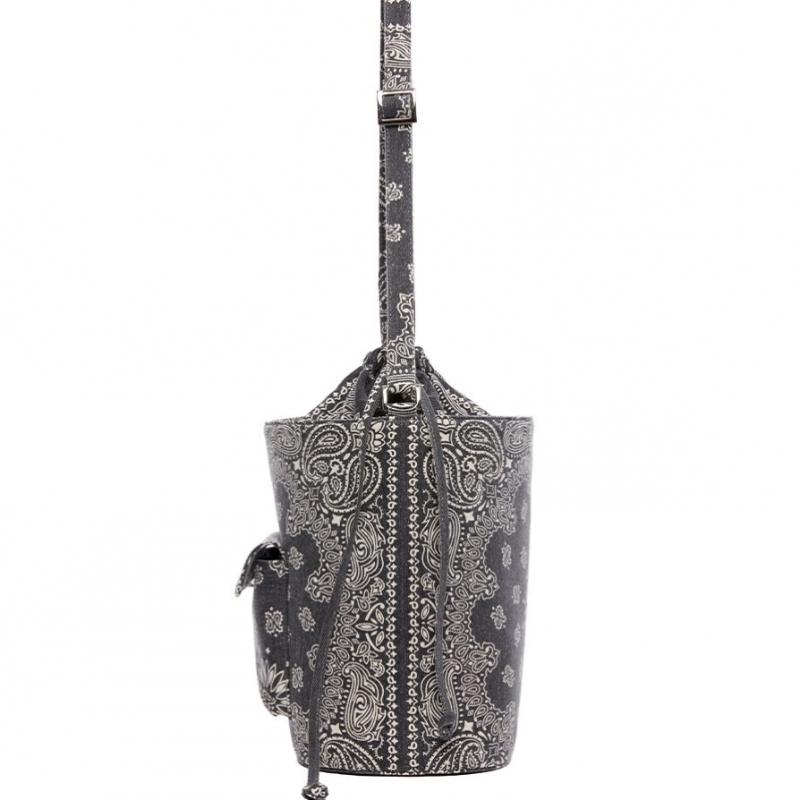 Rheemin Paisley Bucket   Charcoal Black
