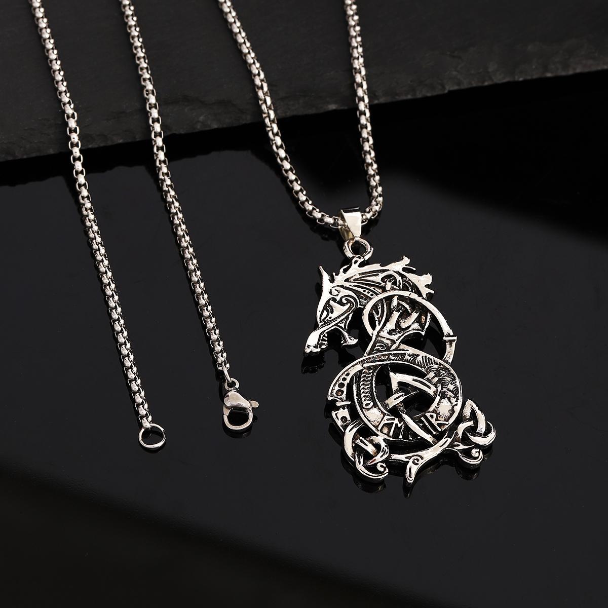 Подвеска-ожерелье с узлом кельтского дракона викингов, смелые панк-хип-хоп украшения в скандинавском стиле для подарков