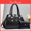 Stylish Large Capacity Crocodile Pattern Pu Handbag With Shiny Finish And Versatile Colors