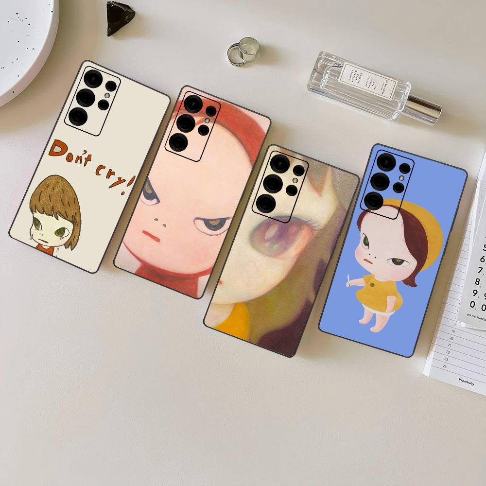 Contemporary Art Yoshitomo Nara Phone Case For Samsung S 24 Fe 25 Ultra Plus 20 Lite 21 30 22 23 24 22 Ultra 5G Fundas