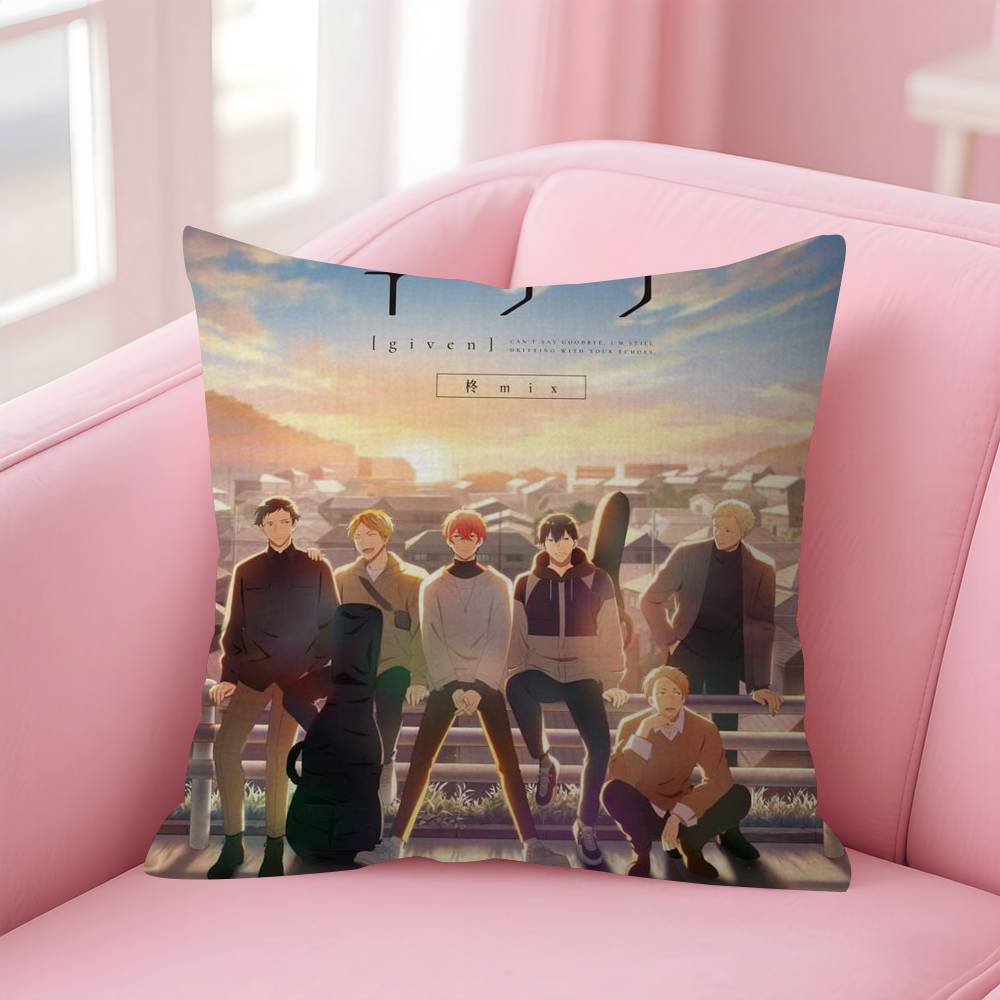 Given Manga Vai Receber Anime Cushion Cover Pillowcase Upholstery Sofa Throw Pillow Home Decor Pillowcas