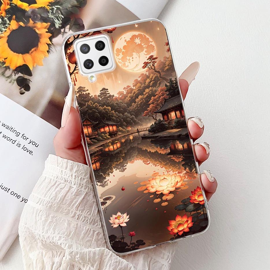 For Samsung Galaxy A22 4G Case Coloful Flowers Painted Cover Soft Slim Phone Case For Samsung A22 A 22 Galaxy A42 5G Fundas Bags