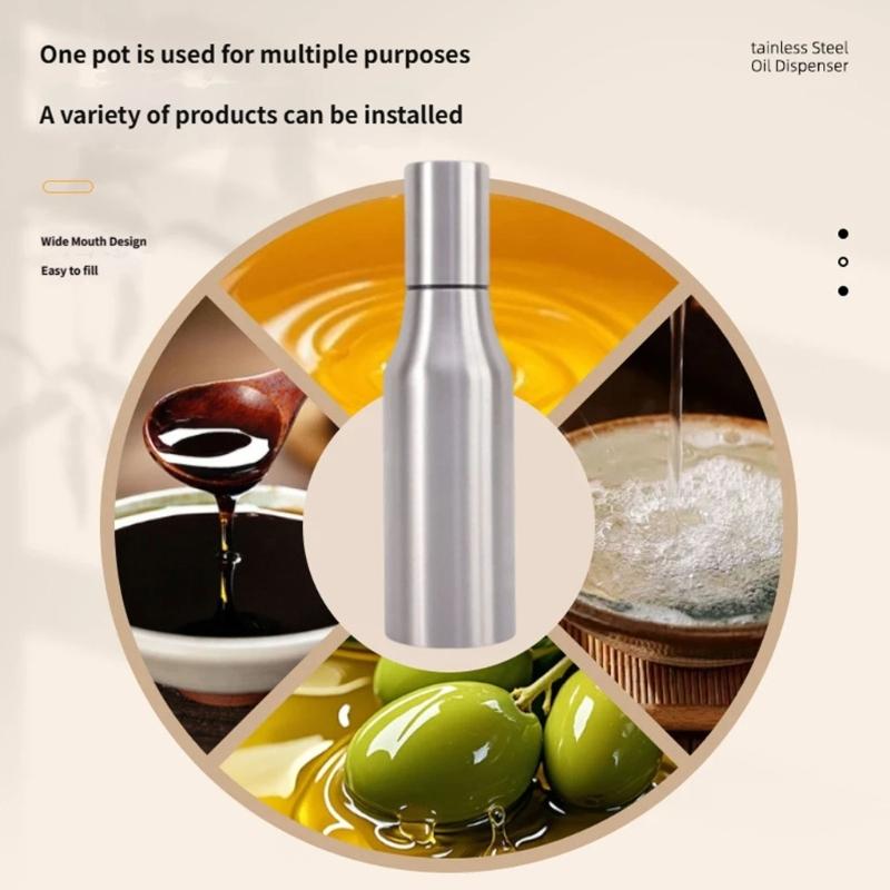 Hygienic Large Capacity Oil Bottle For Home And Restaurant Use Vinegar Dispenser Bottle Stainless Steel Gadget