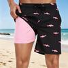 Board Shorts with Compression Liner Quick Dry Board Shorts Breathable Lining Adjustable Drawstring Summer Shorts