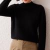 Women's Versatile Cashmere Sweater - Half-High Neck, Thick Pure Color Pullover, Loose Knit Wool Base Layer for Autumn and Winter