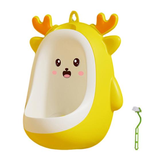 Boys Potty Training Urinal Cartoon Animal Shape Wall-Mounted Pee Trainer with Rotating Windmill Target Children Urinal