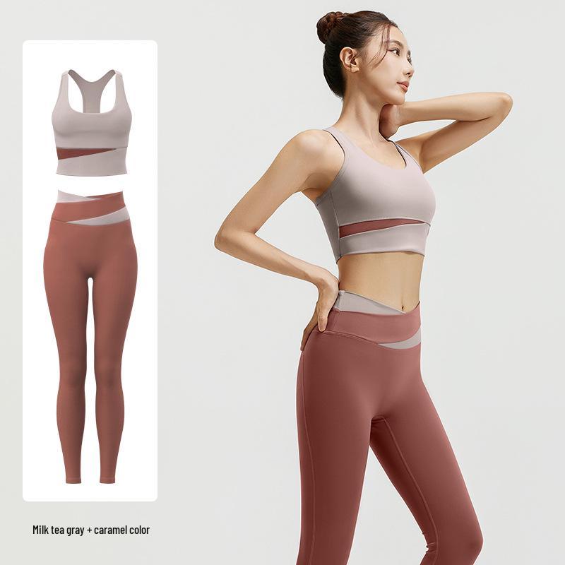 High Waist Tummy Control Shockproof Yoga Set: Tight Butt-Lifting, Nude-Feel Fitness Wear