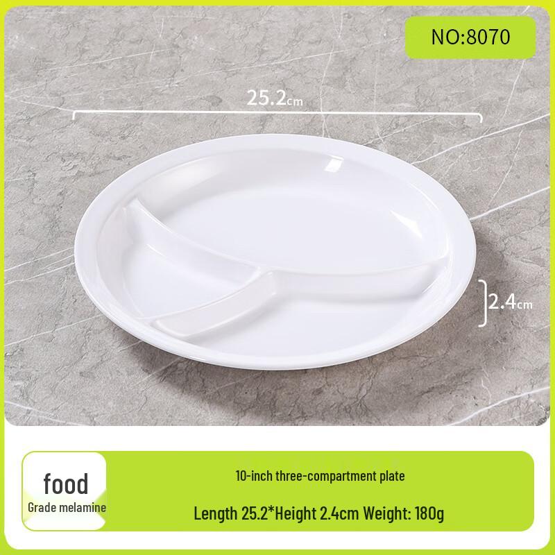 Durable Melamine Segmented Lunch Tray
