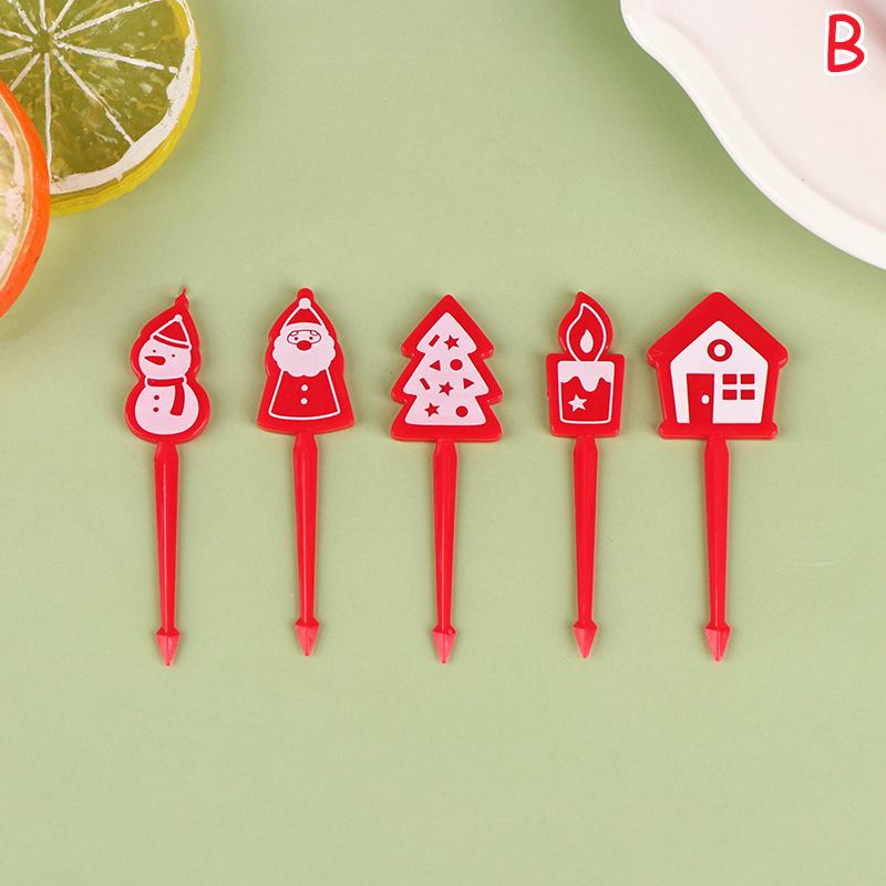 Candy Fruit Fork Food Grade Plastic Mini Cartoon Kids Cake Fruit Toothpick Bento Lunch Bento Accessories Party Decoration Supply