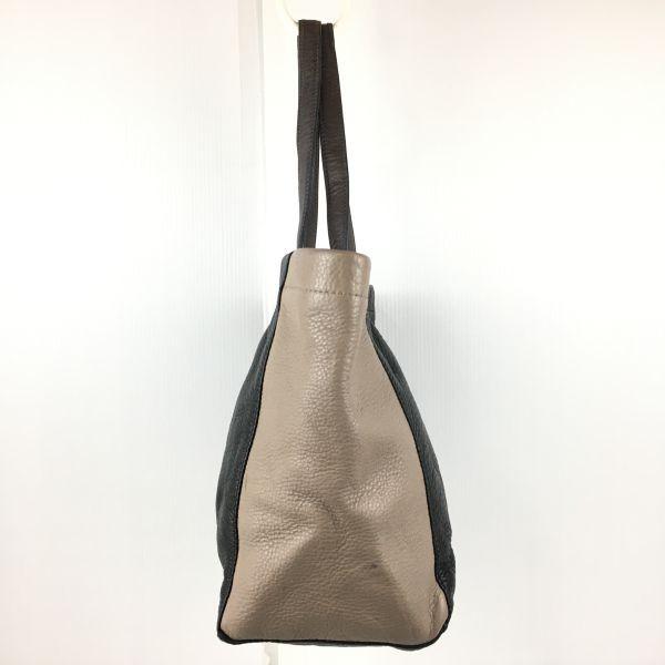 MARC BY MARC JACOBS Leather Tote Bag Black Greige Two-Tone Shoulder(USED)