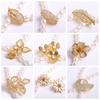 Trendy 18K Gold Plated Pearl Clasps For Necklace Making Accessory,Brass Inlaid Zircon Leaf Pearl Clasps DIY Jewelry Findings