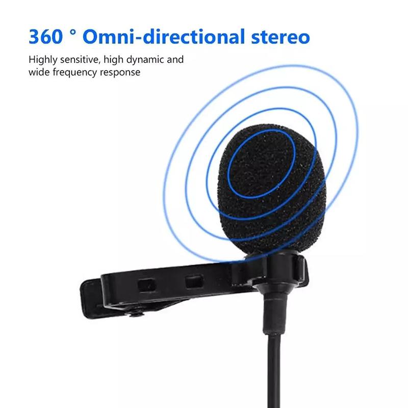 Portable 1.5m Mini Type C Microphone USB Condenser Clip-on Lapel Mic 3.5mm Wired Microfon for PC Laptops Professional Recording