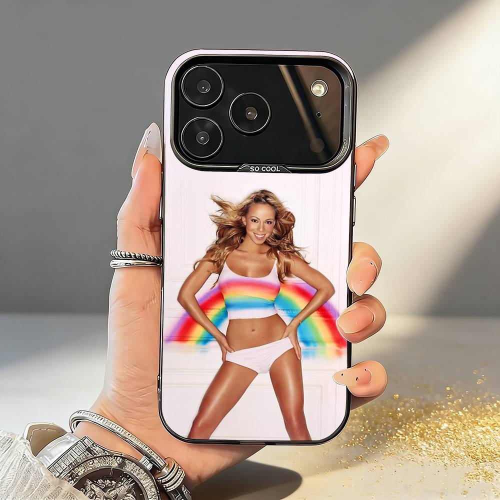 M-Mariah C-Carey Singer Phone Case For iPhone17 16 15 14 13 12 Pro Max Grey Black Matte Laser Metallic Aurora Funda