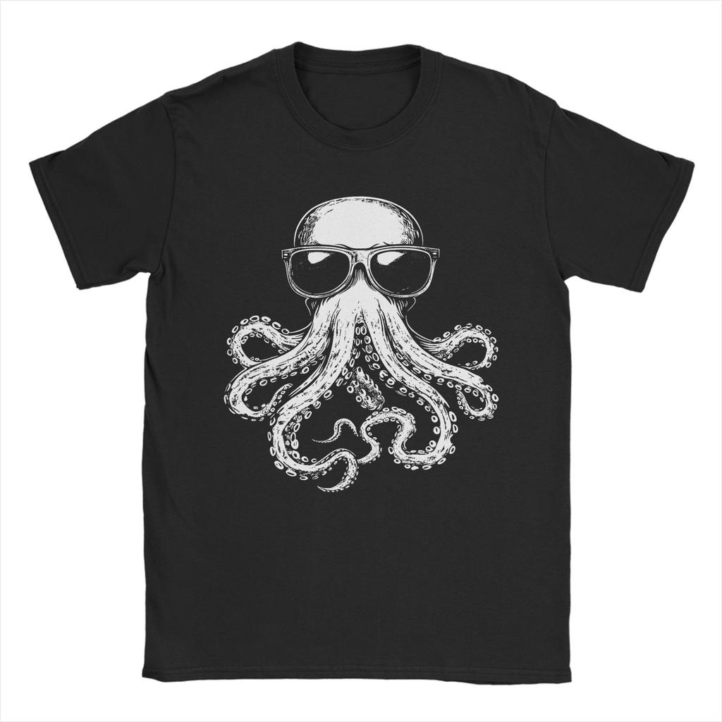 Octopus Colorful Scuba Dive TShirt Beach 100 Cotton TShirts For Couple Hip Hop Casual Tee Shirt Short Sleeve Vintage Tees