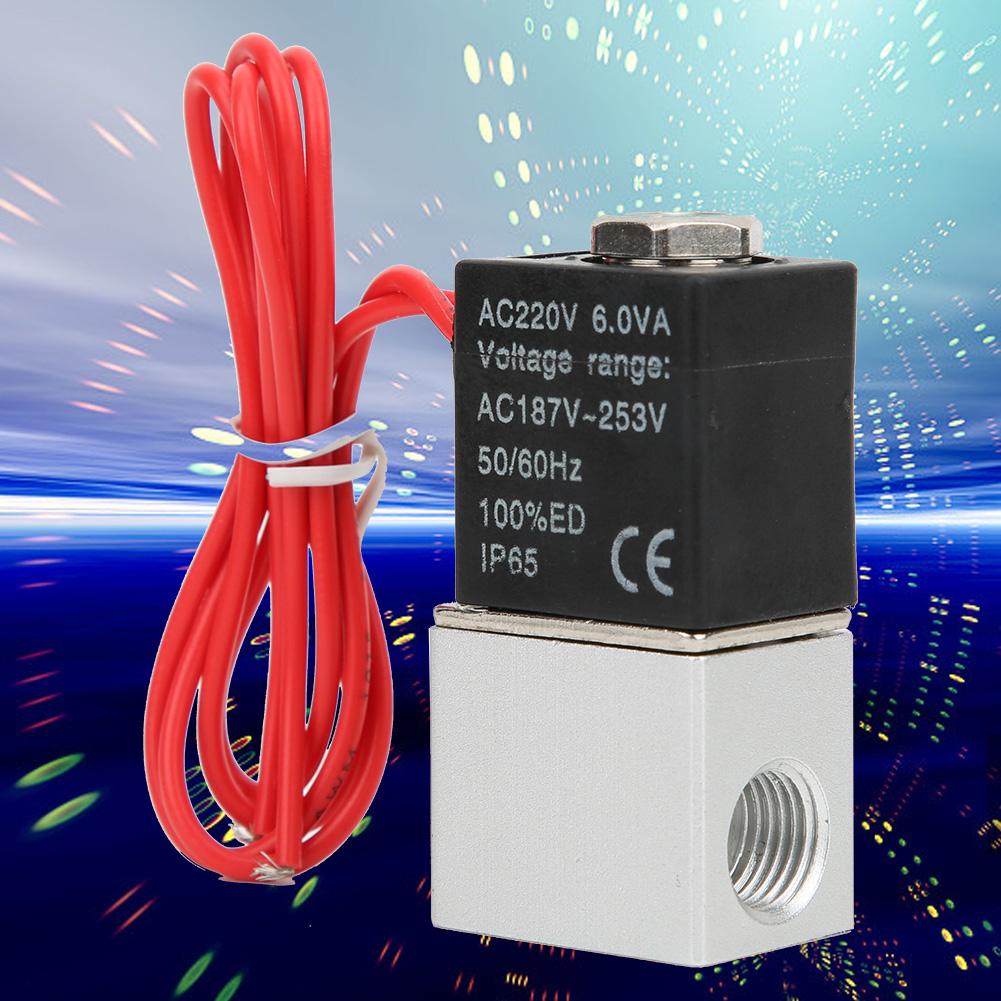 Direct Acting Solenoid Valve Water Air Oil Aluminum Alloy Body Valve 220VAC(G1 4in )