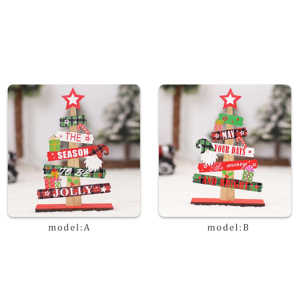 Detachable Christmas Tree Wooden Ornaments Table Top Dress Up Photo Props For Christmas Decoration