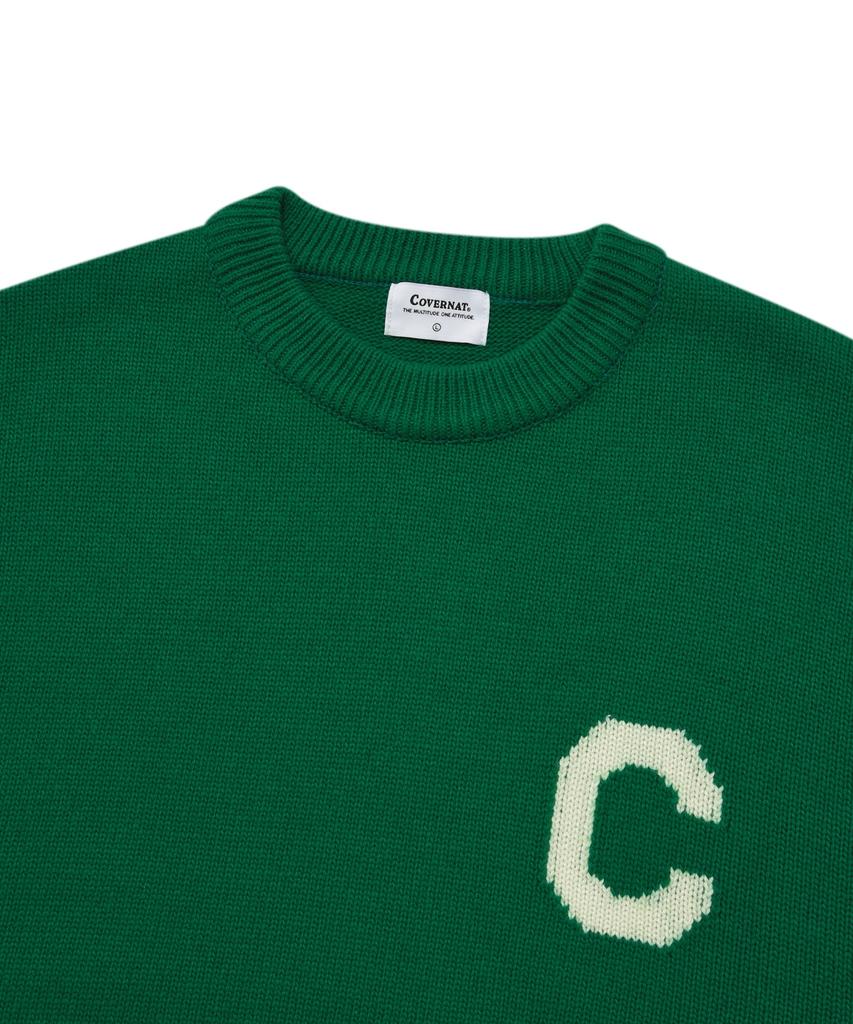 COVERNAT Middle C Logo Crewneck Knit Green