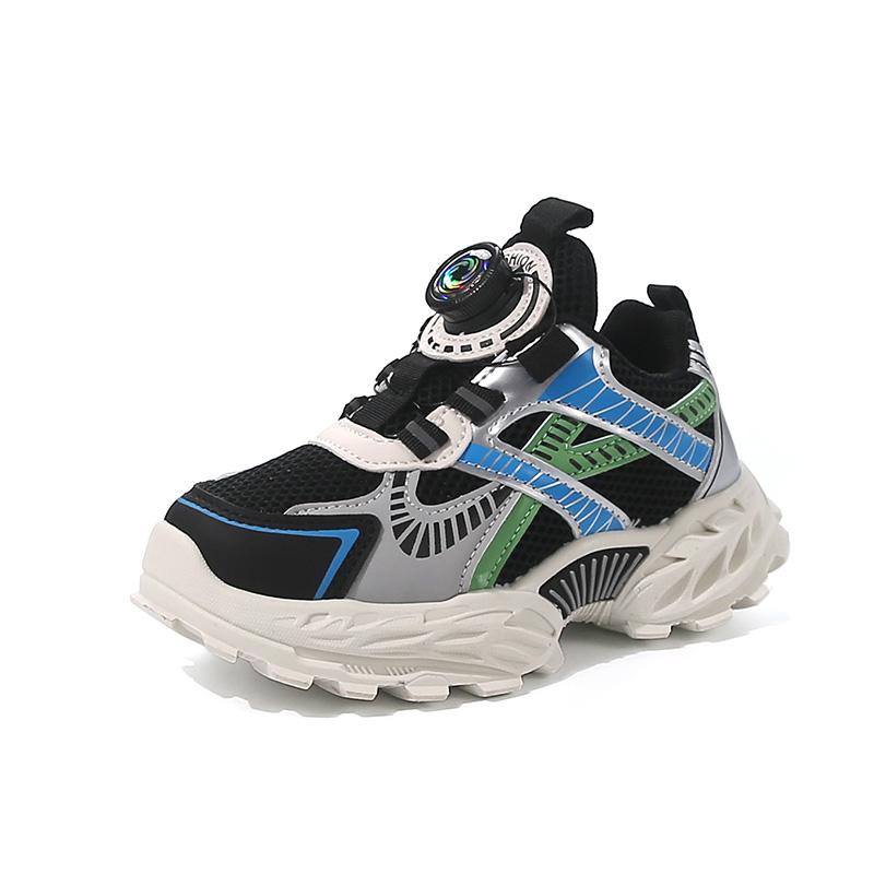 

Boys shoes new Spring and Autumn breathable, fashionable, casual sports basketball shoes, teenagers spring running shoes 26 чорний