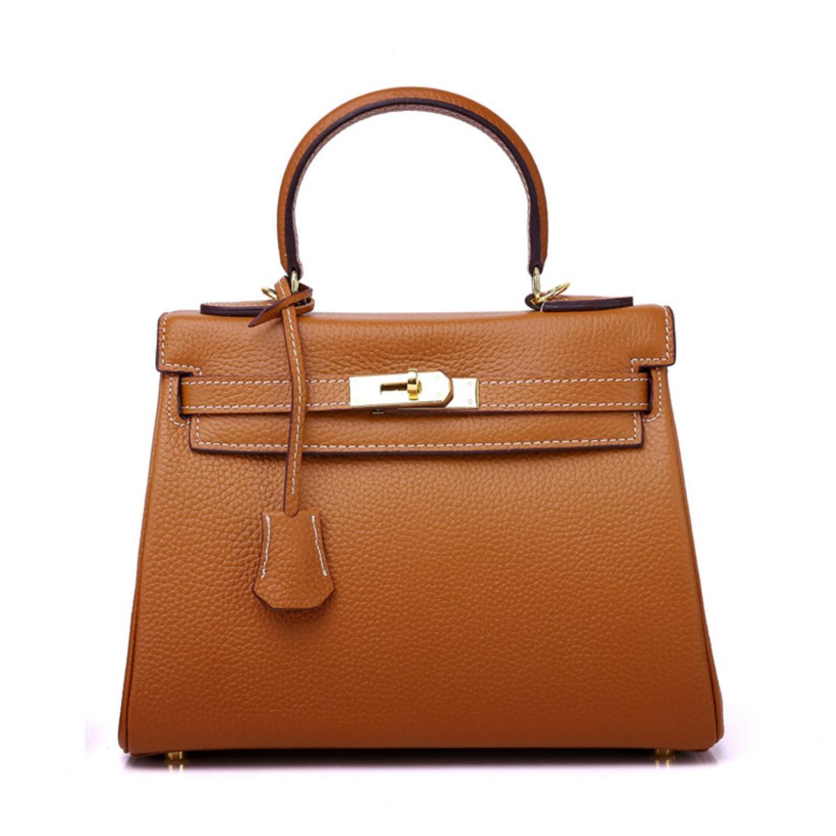 

Cross-border exclusive for TOGO Kelli first-layer cowhide, this leather light luxury shoulder messenger handbag 25CM коричневий