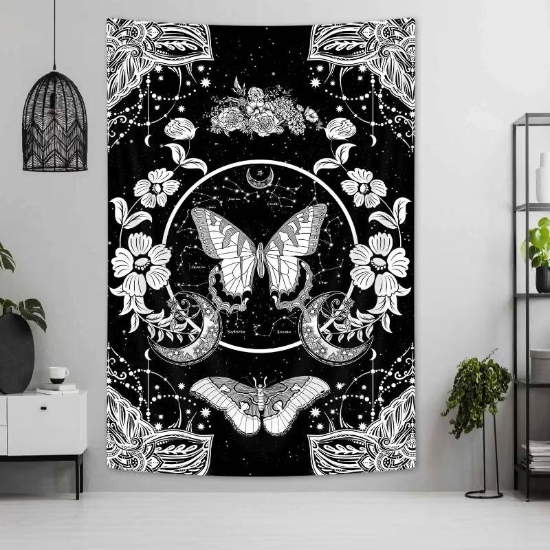 Aesthetic Witch Tapestry Crystal Mushroom Tapestry Vintage Dark Fantasy Wall Decor Gift for Teen Girls Astrology Lovers 100X70CM