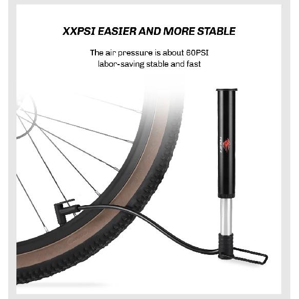 RION Bicycle Pump Portable Aluminum Bike Pumps UK FR US Valve Inflator Mountain Road Bike Accessories Lightweight Multi-function