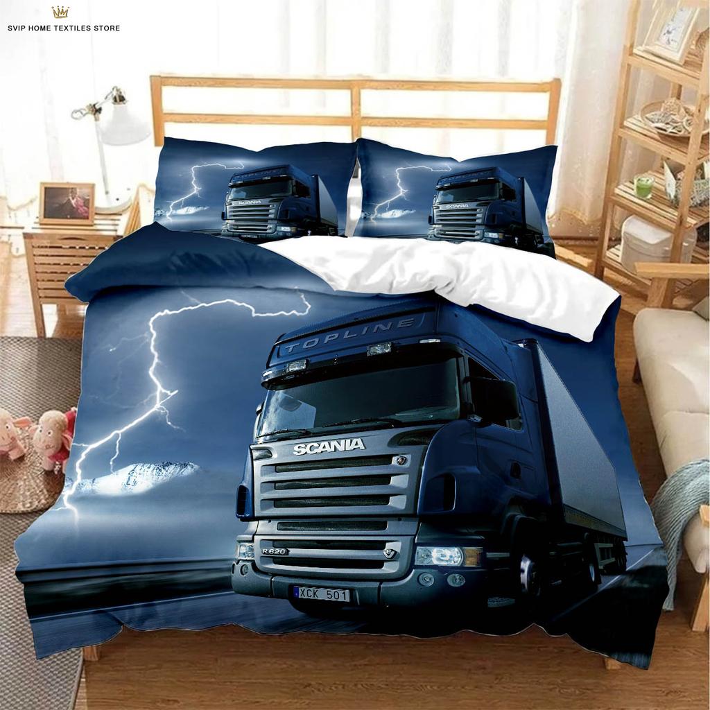 Farm Car Cool Tractor 3D Printed Quilt Cover 100% Polyester Machine Washable Duvet Cover Bedding Set Quilt Cover Pillowcase