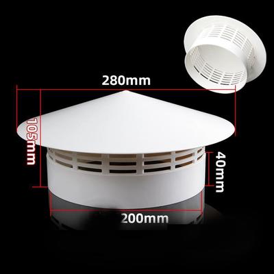 Useful 75-200mm Ventilated Rain Cap Exterior Wall PVC Stove Pipe Protector Cover Exhaust Hood Roof Duct Vent Ventilation System