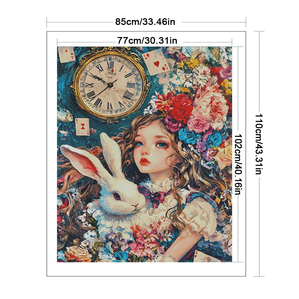 Full Embroidery Egyptian Cotton Thread 14CT Girl Cross Stitch Kit 85x110cm